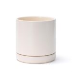 D'vine Dev 6.5 Inch Ceramic Planter Pot with Drainage Hole and Saucer, Indoor Cy... - Image 2