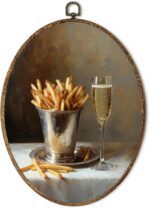 EGVQK Vintage Kitchen Oval Wall Art, Bar Framed Canvas Prints Wall Art, Quirky F... - Image 2
