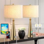EOEYYOYB Lamp for Bedroom Set of 2 Lamps for Night Stand Modern Bedside Lamps Li... - Image 2