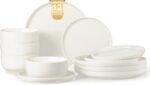EWFEN Plates and Bowls Sets, 12 Pieces Ceramic Dinnerware Set for 4, Stoneware D... - Image 2