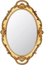 Eaoundm 14.5 x 10 inchs Smallest Oval Antique Decorative Wall Mirror Vintage Han... - Image 2