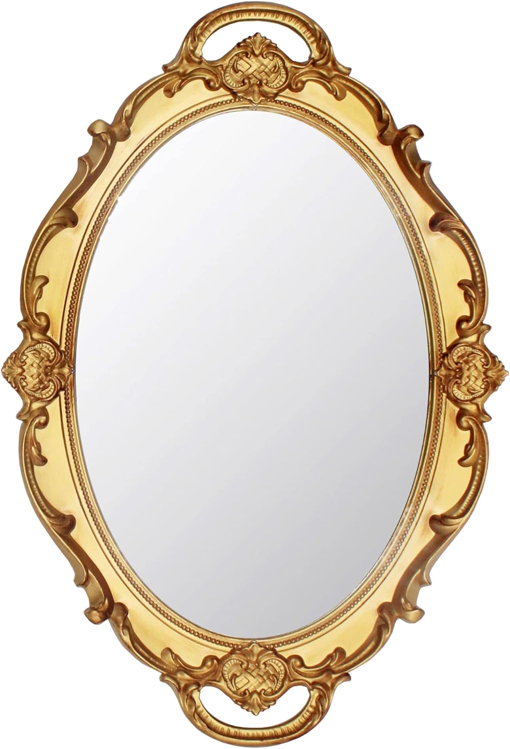 Eaoundm 14.5 x 10 inchs Smallest Oval Antique Decorative Wall Mirror Vintage Han... - Image 2