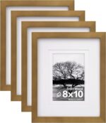 Egofine 8x10 Picture Frames 4 Pack, for Pictures 4x6 or 5x7 with Mat Made of Sol... - Image 2