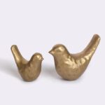 Elegant Cast Iron Bird Statue with Vintage Brass Coating – Gold Bird Figurine fo... - Image 2