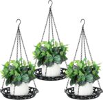 Enhon 3 Pack Plant Hanger, 12 Inch Metal Hanging Planter for Indoor Outdoor Plan... - Image 2