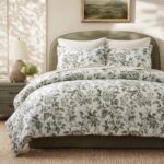 EverGrace 100% Cotton Sateen Duvet Cover Set Queen Size, 3 Piece Floral Toile Be... - Image 2