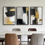Extra Large Abstract Hand Applied Raised Paint Texture Canvas Wall Art Set of 3,... - Image 2