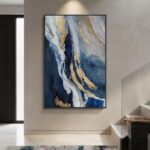Extra Large Framed Blue Abstract Wall Art for Living Room, 40x60 In Oversized Bl... - Image 2