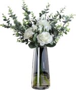 FANTESTICRYAN Modern Glass Vase Crystal Clear Glass Vase for Home Office Decor (... - Image 2
