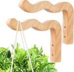 FGSAEOR Plant Hangers Outdoor, Hanging Plant Hooks for Indoors, Wave-Shaped Wood... - Image 2