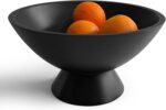 Fairwood Way Handturned Artisan Black Pedestal Bowl - 10" Black Mango Wood by In... - Image 2
