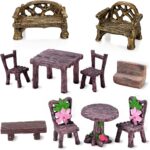 Fairy Garden Accessories Miniature Table and Chairs Set Micro Landscape Decorati... - Image 2