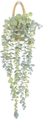 Fake Hanging Plant Decor Indoor, Eucalyptus Artificial Faux Plants in Wall Woven... - Image 2