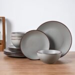 Famiware Venus Plates and Bowls Sets, 12 Pieces Stoneware Speckled Dishes Dinner... - Image 2