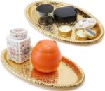Fermus Set of 2 Oval Metal Tray 11 inches Long Jewelry Dish Cosmetics Organizer ... - Image 2