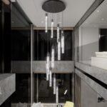 Flashing God Modern LED Chandelier, 10 Lights Black Dimmable Pendant Light with ... - Image 2