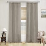Flax Burlap 90 Inch Pinch Pleated Linen Curtains 2 Panel Set for Living Room Thi... - Image 2