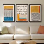 Framed Colorful Abstract Wall Art for Living Room, 3 Piece Mid Century Modern Ca... - Image 2