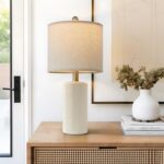 G-SAFAVA 20.25" Small Single Table Lamp for Bedroom Modern Ceramic Nightstand La... - Image 2