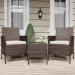 GAOMON 3-Piece Patio Furniture Set, All-Weather Patio Set - PE Wicker Sectional ... - Image 2