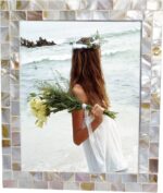 GIFTME 5 White Picture Frame 8x10 Wedding Picture Frame Mother of Pearl Photo Fr... - Image 2