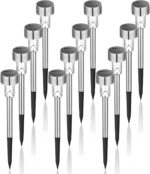 GIGALUMI Solar Lights Outdoor Waterproof, 12 Pack, Stainless Steel LED Solar Gar... - Image 2