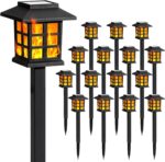GIGALUMI Solar Lights for Outside,16 Pack Flickering Flame LED Solar Outdoor Lig... - Image 2