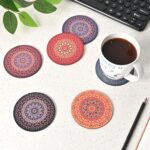 GKD Coaster Set of 6 Beautiful Wooden Coasters with Proper Coaster Stand Designe... - Image 2