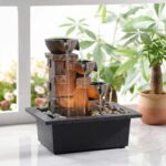GOSSI Home Décor Imitation 3-Tier Stone Wall Tabletop Fountain Many Natural Rive... - Image 2