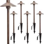 Gardencoin Solid Brass Low Voltage Pathway Lights (6.7'' Shade, 21.9'' Tall), 12... - Image 2