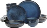 Gibson Elite Matisse 16-Piece Dinnerware Set – Double Bowl Reactive Glaze Ceream... - Image 2