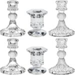 Glass Candlestick Holders Set of 6, Taper Candle Holder for Wedding Festival Chr... - Image 2