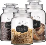 Glass Canister Set for Kitchen or Bathroom with Airtight Lid and Chalkboard Labe... - Image 2