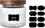 Glass Jar with Wood Lid and Label - 12 OZ Small Airtight Storage Container for K... - Image 2