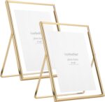 Gold 8x10 Floating Frame 2 Pack,For Photo Sizes(4x6'',5x7'',6x8'') Adjustable Ta... - Image 2