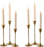 Gold Candlestick Holders Set of 6 – Elegant Metal Taper Candle Holders for Table... - Image 2