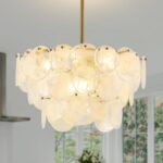 Gold Chandeliers Modern Glass Chandelier, D23.2 inch Round Crystal Pendant Light... - Image 2