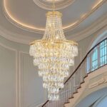 Gold Crystal Chandeliers 13 Lights Modern Chandelier for High Ceilings Large Pen... - Image 2