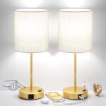Gold Touch Lamps for Nightstand Set of 2 - Bedside Table Lamp for Bedroom with D... - Image 2
