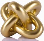 Golden Knot Statue, Three Knot Sculpture Home Decor Accents, Knot Sculptures and... - Image 2