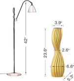 Golden S-Curve Floor Vase, 24 Inch Tall Striped Resin Vases for Home Decor, Larg... - Image 2
