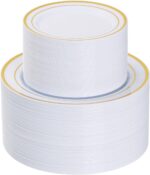 Goodluck 200PCS Gold Plastic Plates, Heavy Duty Disposable Gold Plates with 100 ... - Image 2