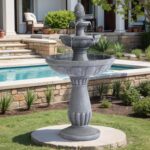Grepatio Italian Outdoor Water Fountain, 3 Tiers Bubbler Garden Waterfalls Fount... - Image 2
