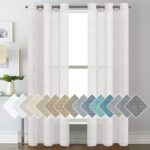 H.VERSAILTEX Linen Curtains Nickel Grommet Natural Linen Semi-Sheer Curtains 2 P... - Image 2