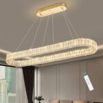 HAIXIANG Modern Crystal Chandelier Dimmable LED Long Chandeliers for Dining Tabl... - Image 2