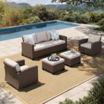 HERA'S HOUSE Wicker Patio Furniture Set with Swivel Glide Chairs, 5 Pieces Outdo... - Image 2