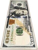 HUAHOO Money Rugs 100 Dollar Bill Runner Cool Area Rug for Living Room Kitchen R... - Image 2