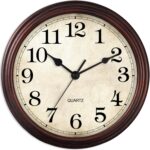 HYLANDA Wall Clock, 9 Inch Silent Non Ticking Classic Battery Operated Clocks, D... - Image 2