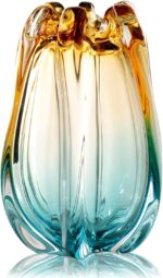 Hand Blown Glass Flower vases, Unique Glass vases, Wide Mouth vases, Small Moder... - Image 2