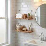 Hanging Shelves for Wall – Rustic Mango Wood Wall Shelves Set of 2 (15×6 in) | F... - Image 2